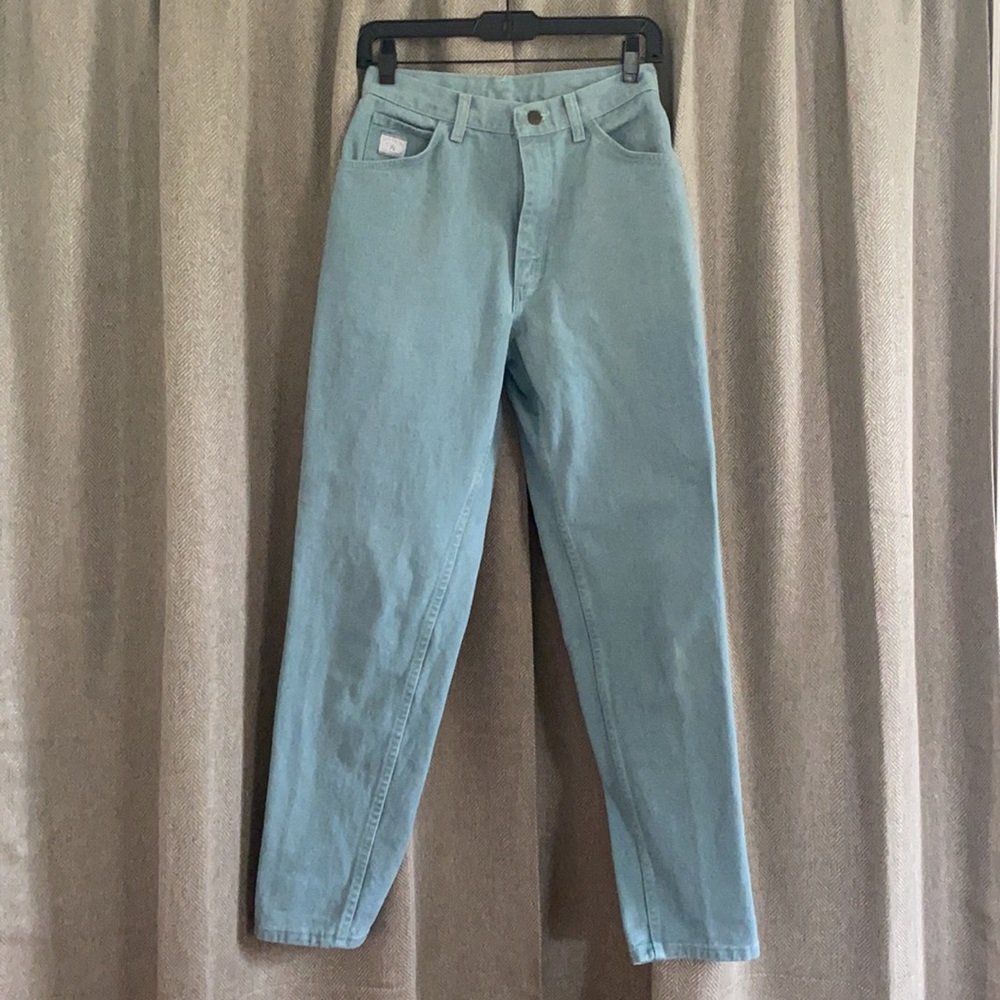 Vintage Wrangler teal high waisted mom jeans